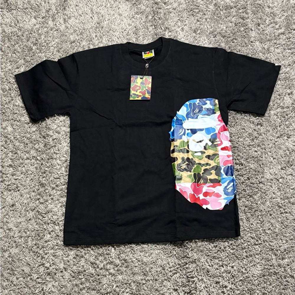 BAPE Black T-Shirt with Colorful Graphic